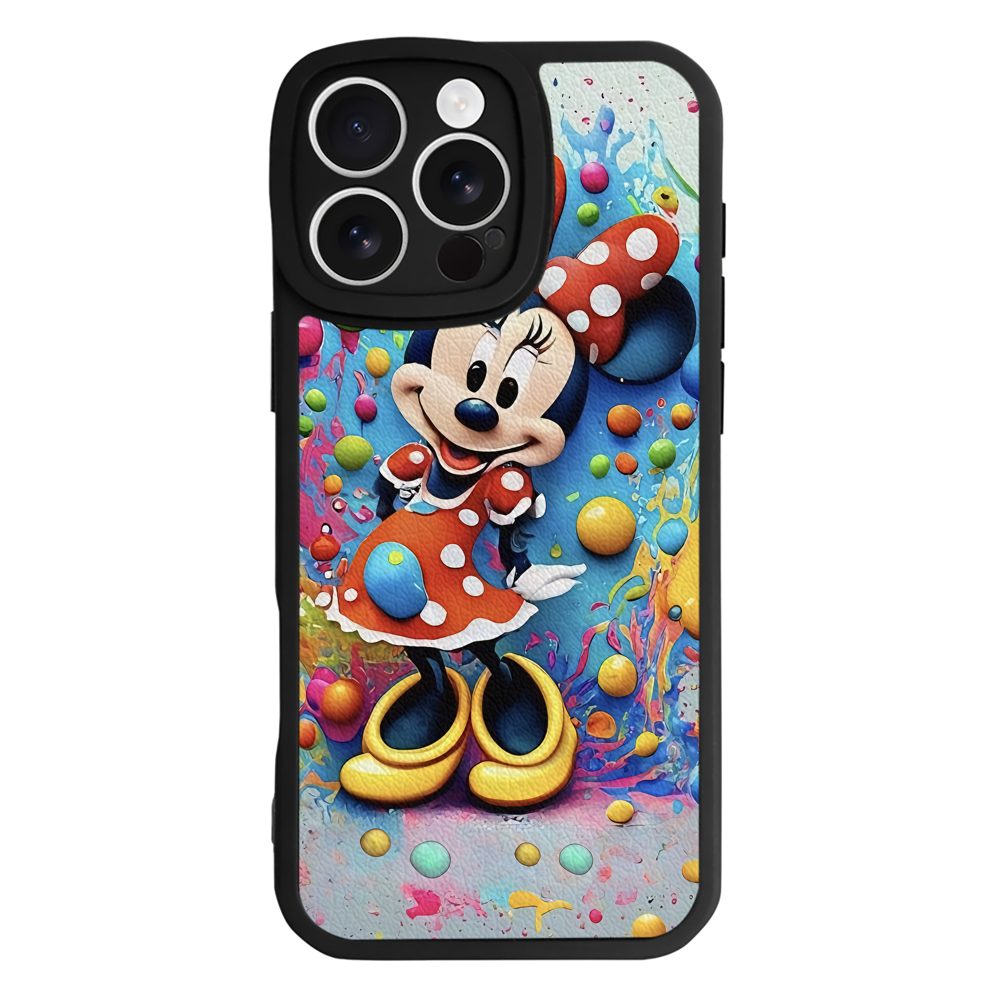 （画像用） ミッキーマウス Mickey Mouse 【iPhone 16シリーズ対応】シリコンスマホケース（レザー調） 材質：シリコン